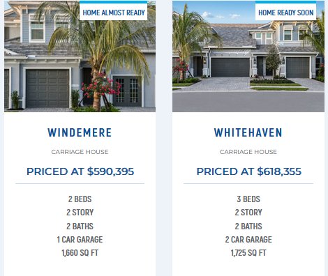 Inventory Homes at Seychelles in Naples Florida