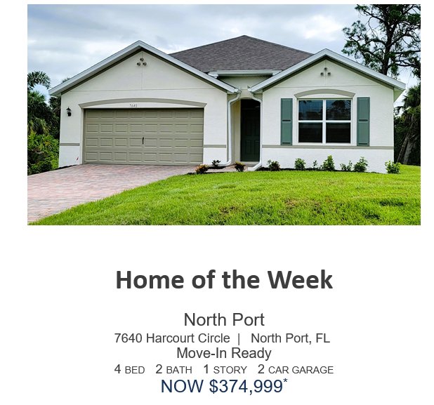 North Port Florida New Home of The Week!!