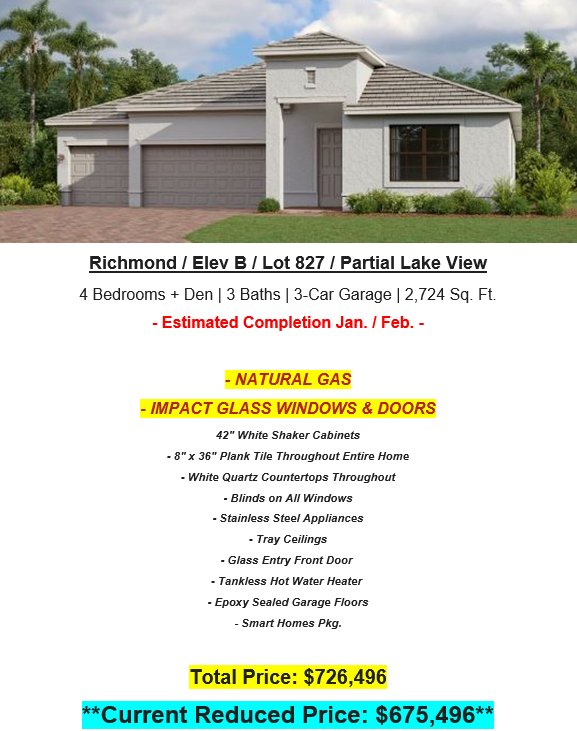 Verdana Village Estero Florida-New homes  that must be sold ASAP