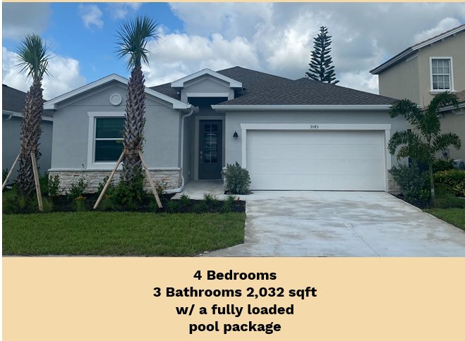 MASSIVE DISCOUNT ON POOL HOME Trevi Pool home  listed @ 450k  Ibis Landing in Lehigh Acres